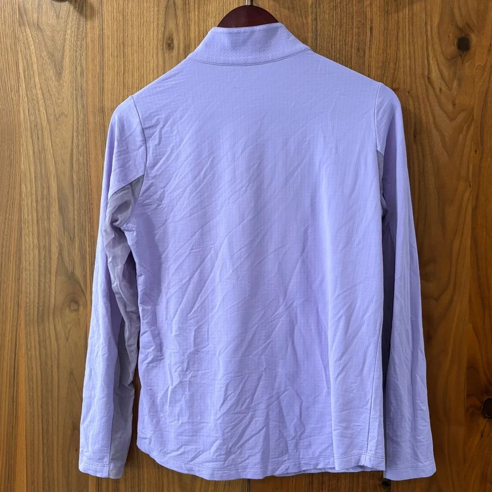 IBKUL Womens Lavender Purple Quarter Zip Performance Pullover Mesh Vent Top M - Picture 5 of 5